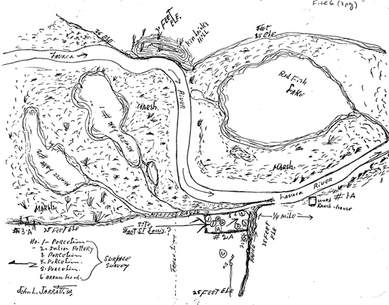 Drawing of possible site of Fort St. Louis