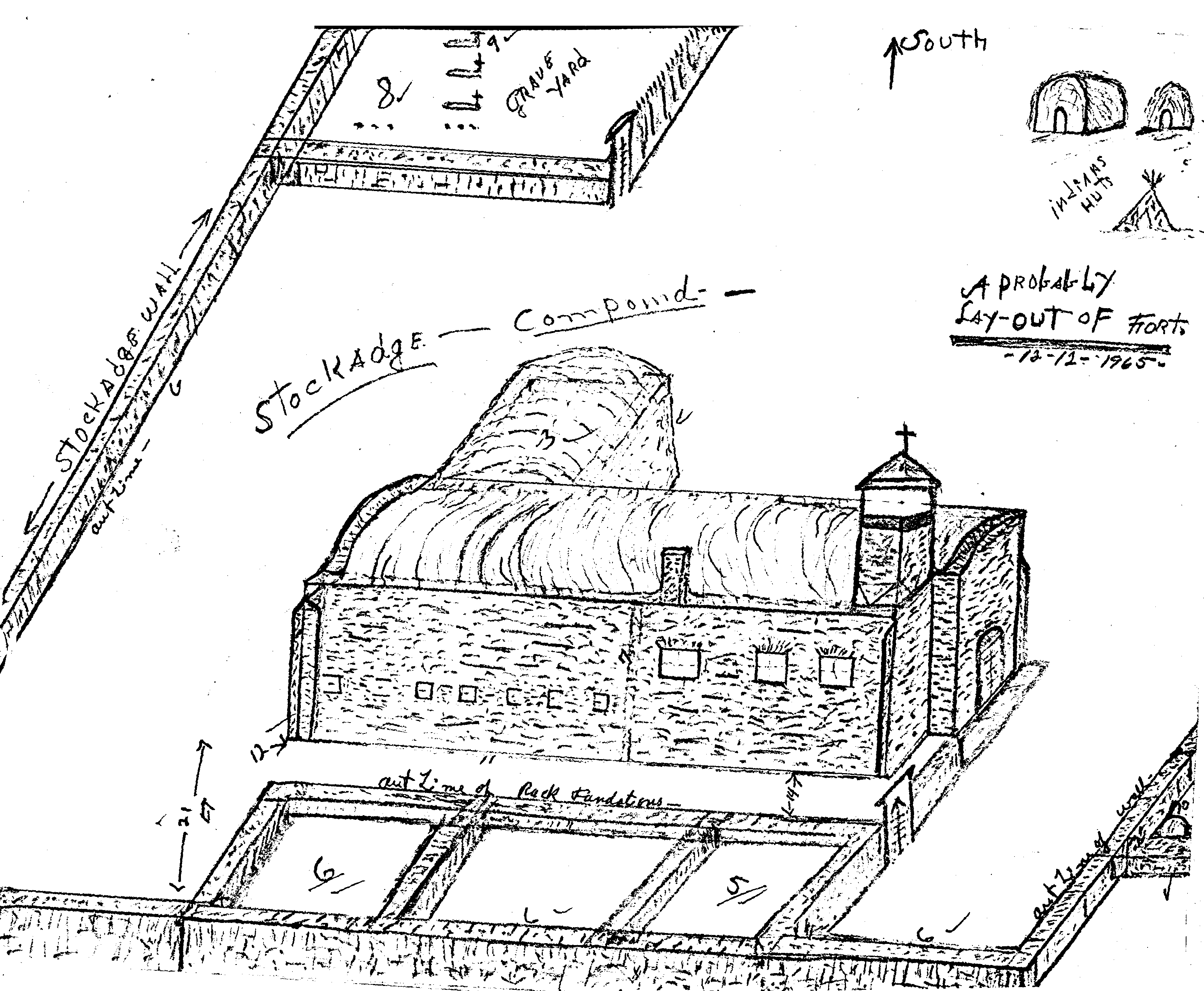 Drawing of layout of fort