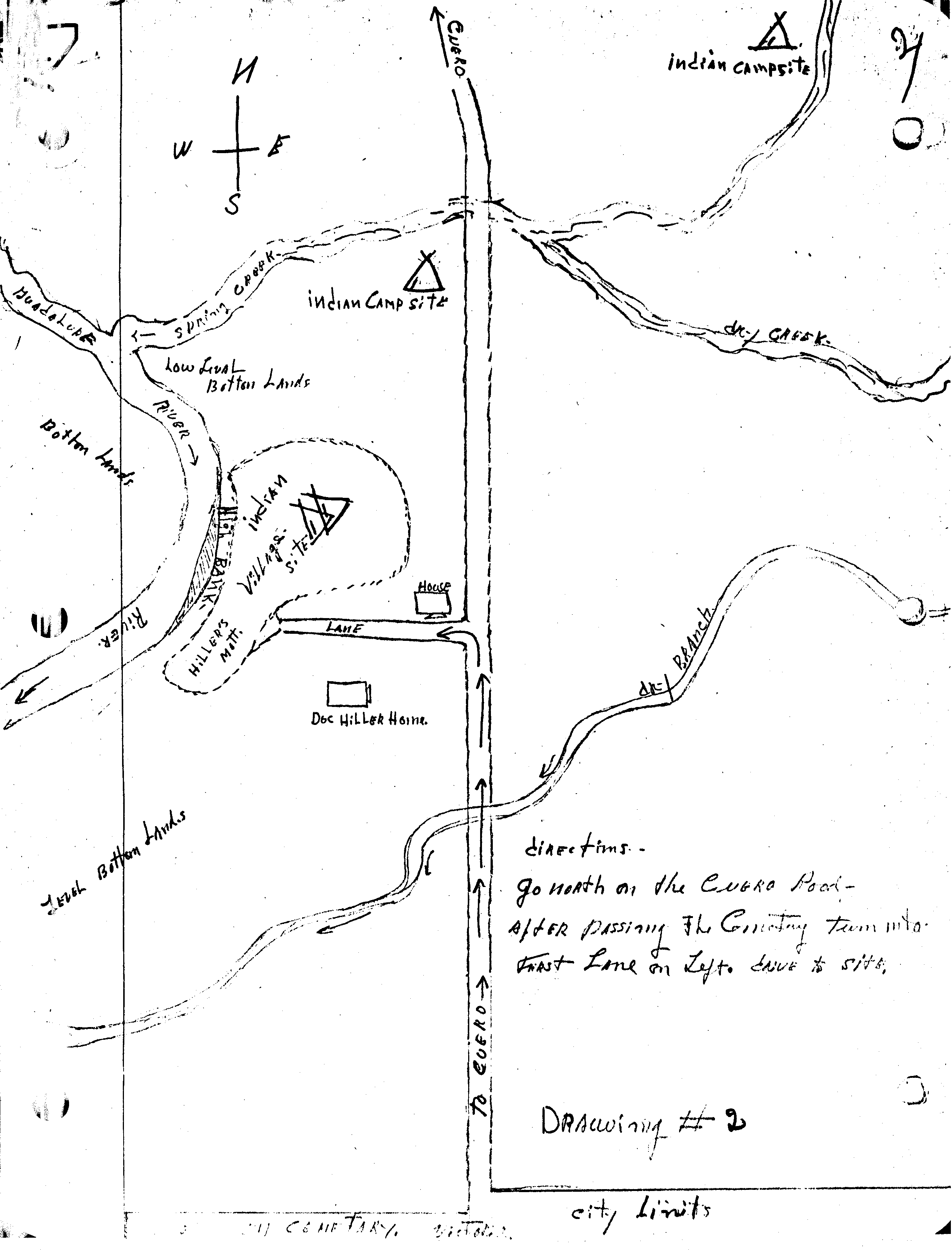 Drawing - Directions to Toncahua Bank