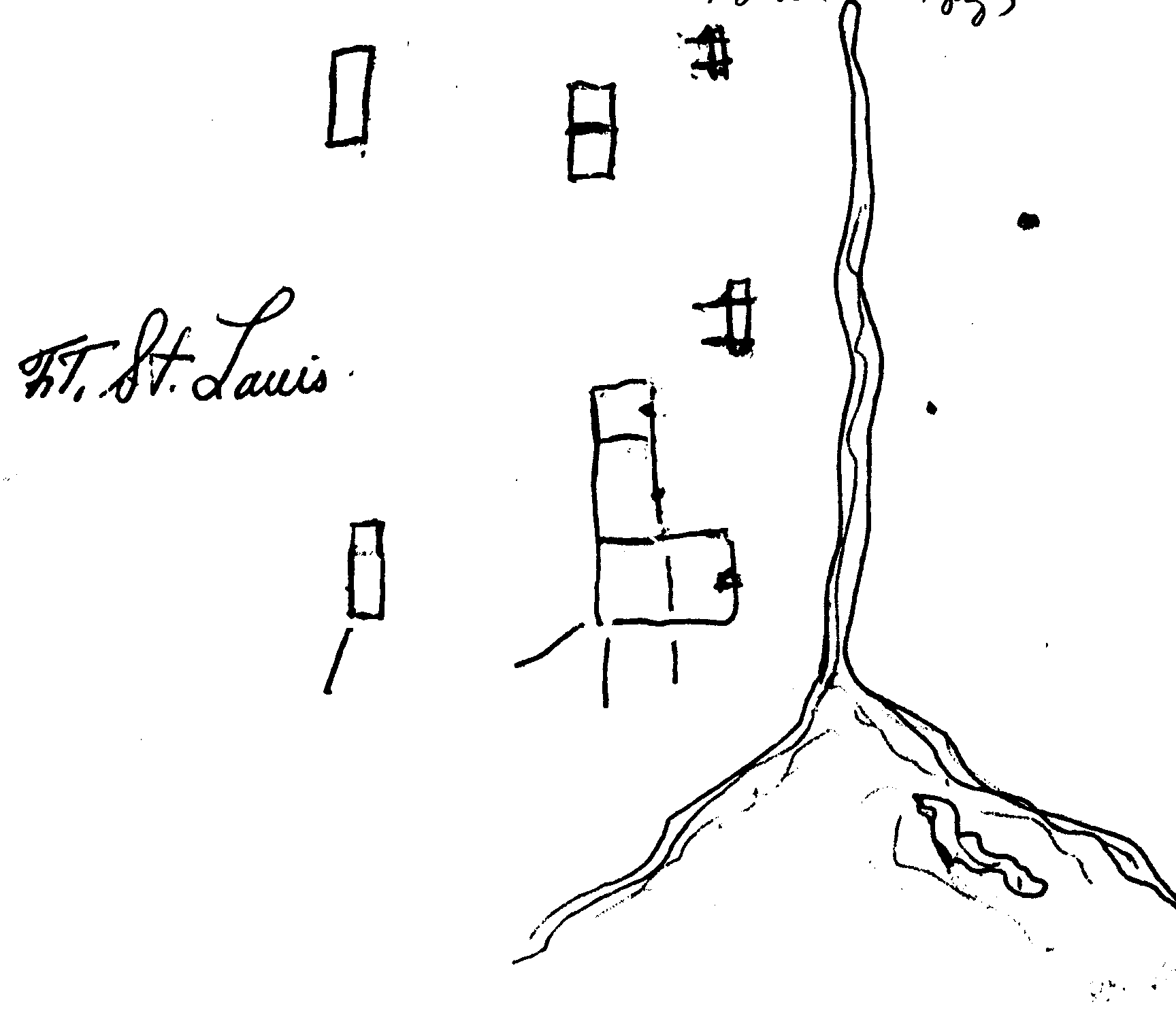 Drawing of layout of Fort Saint Louis 