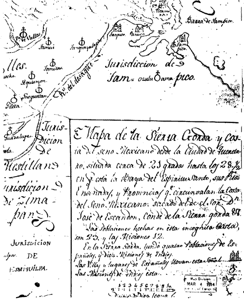 Photocopy of Mapa de la Sierra Gonda y Costa